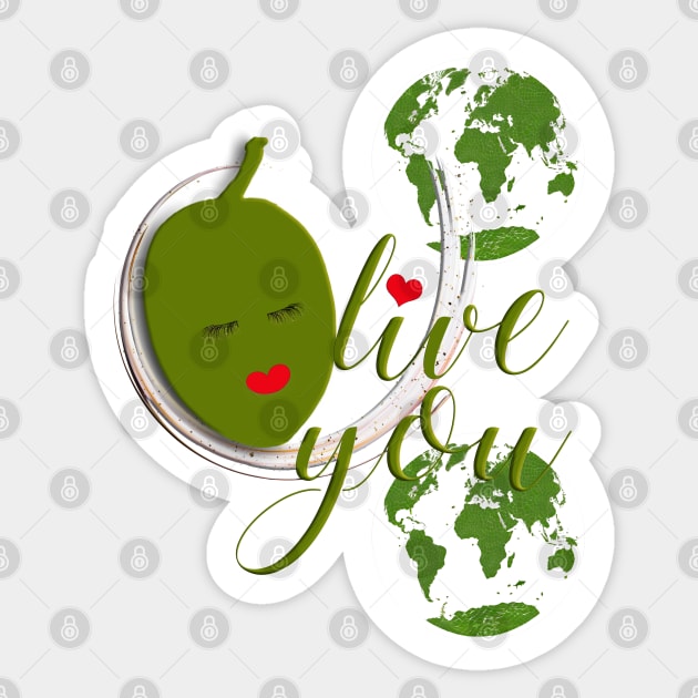 Olive I Love Earth: Save The Planet World Day Sticker by Angelic Gangster